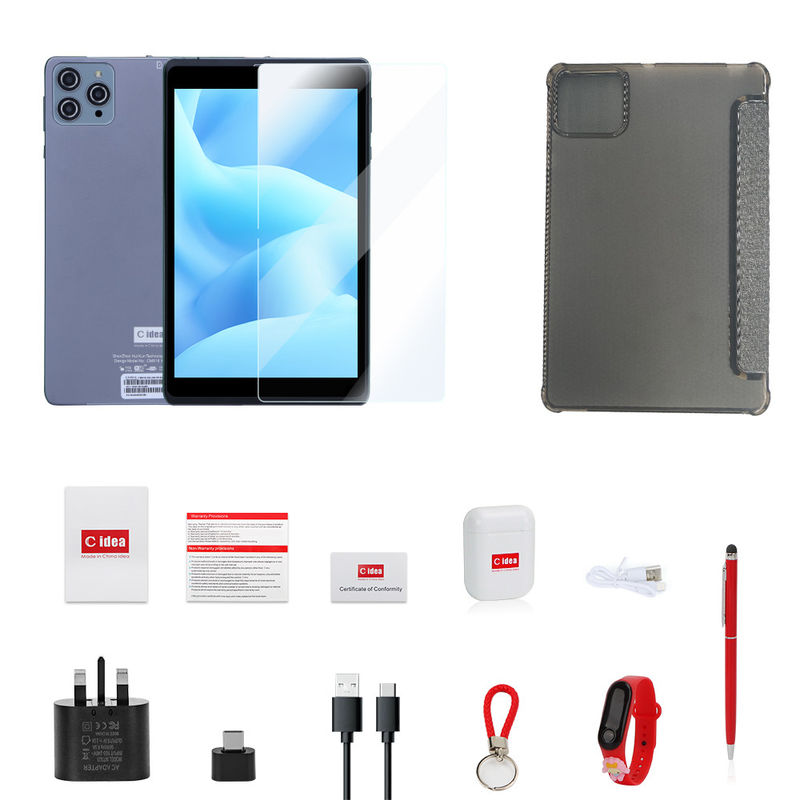 C アイデア Android タブレット PC デュアルカメラ 8 インチ 1280×800 IPS HD ディスプレイ Android 12 タブレット 学生用 CM818 グレー