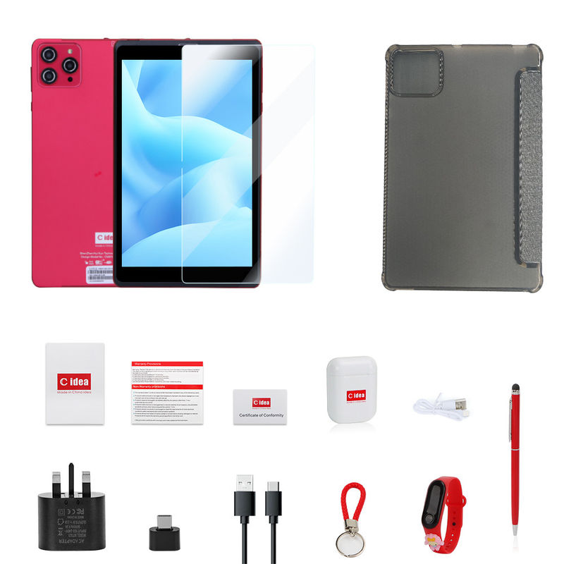 C アイデア 8インチ Android 12 タブレット 8GB RAM 512GB ROM 8000mAh バッテリー 5+8MP 学生用カメラ SIMサポート CM818赤