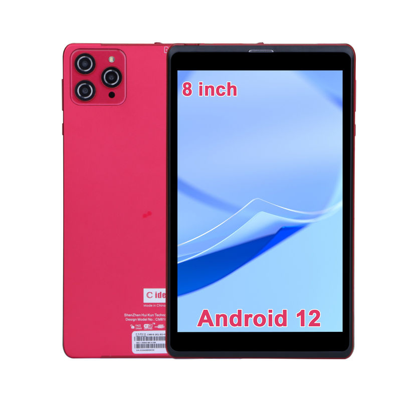C アイデア 8インチ Android 12 タブレット 8GB RAM 512GB ROM 8000mAh バッテリー 5+8MP 学生用カメラ SIMサポート CM818赤