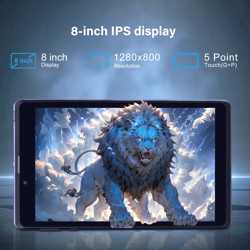 C アイディア ポータブル 8 イン アンドロイド タブレット PC 8GB RAM 512 GB アンドロイド 12 タブレット IPS HD ディスプレイ クアッドコア CM818-紫
