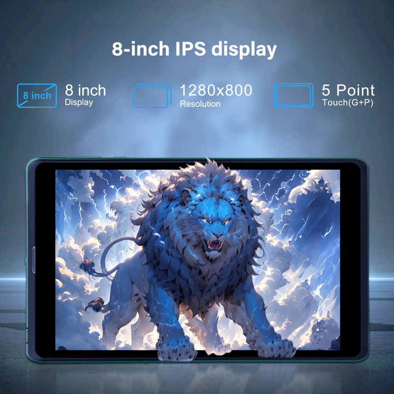 C アイデア ポータブル 8 インチ Android タブレット PC Android 12 クアッドコア CPU 8GB RAM 512GB ストレージ IPS HD ディスプレイ CM818-グリーン