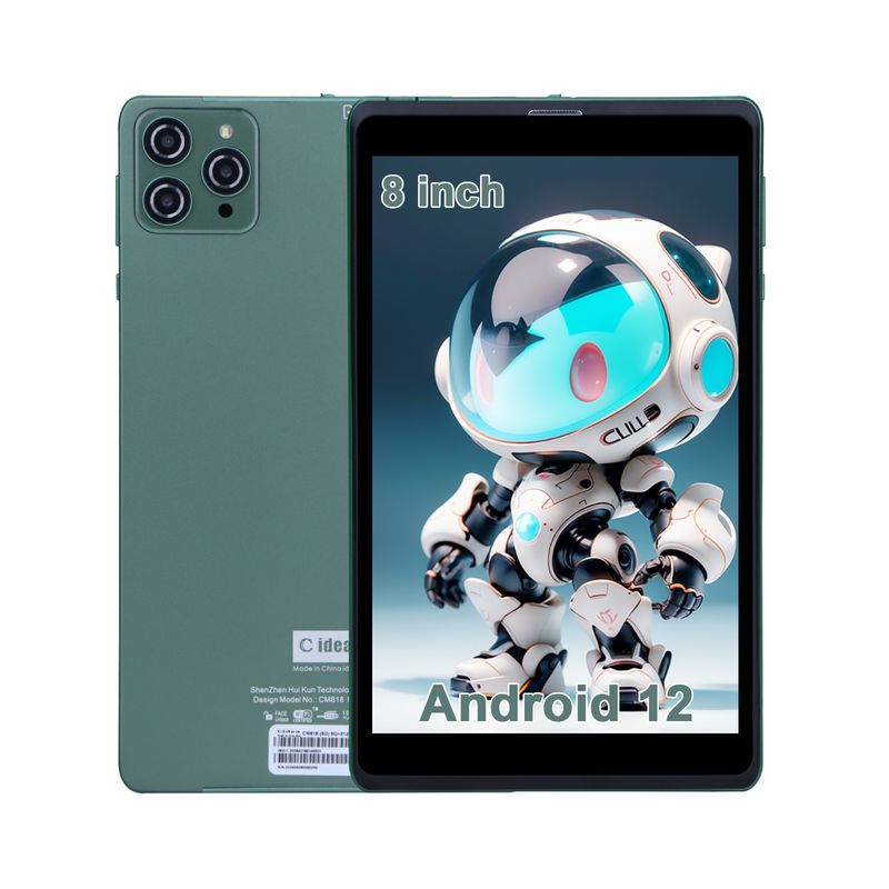 C アイデア ポータブル 8 インチ Android タブレット PC Android 12 クアッドコア CPU 8GB RAM 512GB ストレージ IPS HD ディスプレイ CM818-グリーン