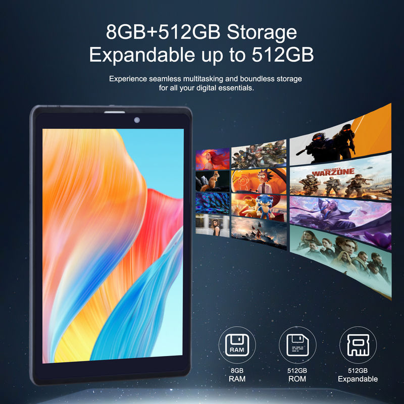 C アイデア アンドロイド タブレット PC デュアルカメラ 8 インチ 1280×800 IPS HDディスプレイ アンドロイド 12 タブレット ティーンズ CM818 グレー