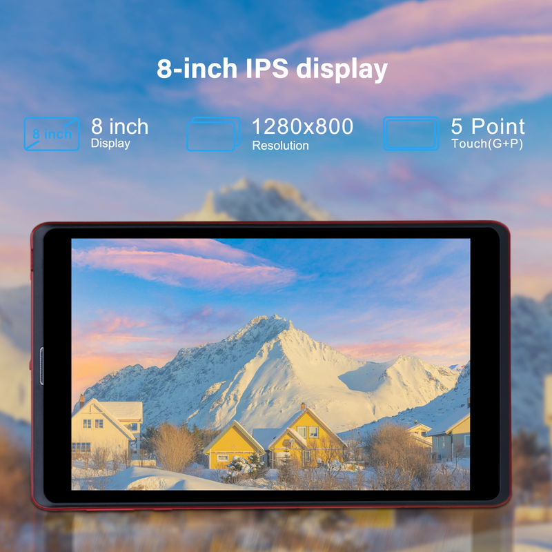 C アイデア 8インチ Android 12 タブレット 8GB RAM 512GB ROM 8000mAh バッテリー 5+8MP 学生用カメラ SIMサポート CM818赤