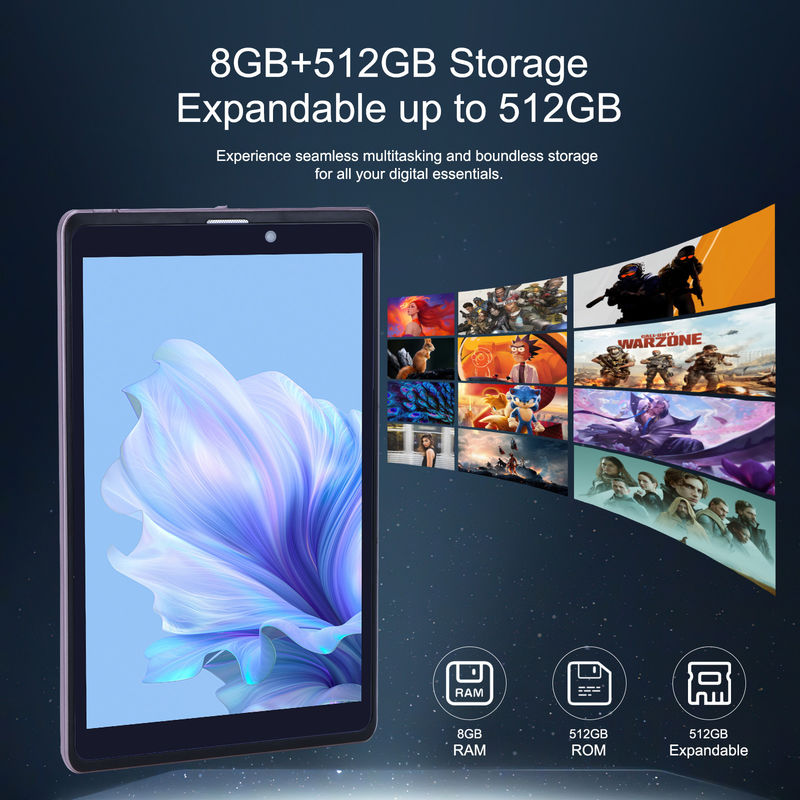 C アイデア 8インチ アンドロイド 12 タブレット 8000mAh バッテリー 5+8MP カメラ 8GB RAM 512GB ROM 教育学習 CM818-ピンク