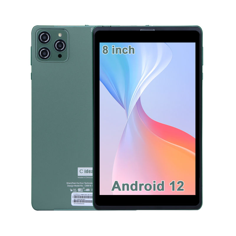 C アイデア 8 インチ Android タブレット PC Android 12 OS クアッドコア CPU 8GB RAM 512GB ストレージ IPS HD ディスプレイ CM818-グリーン
