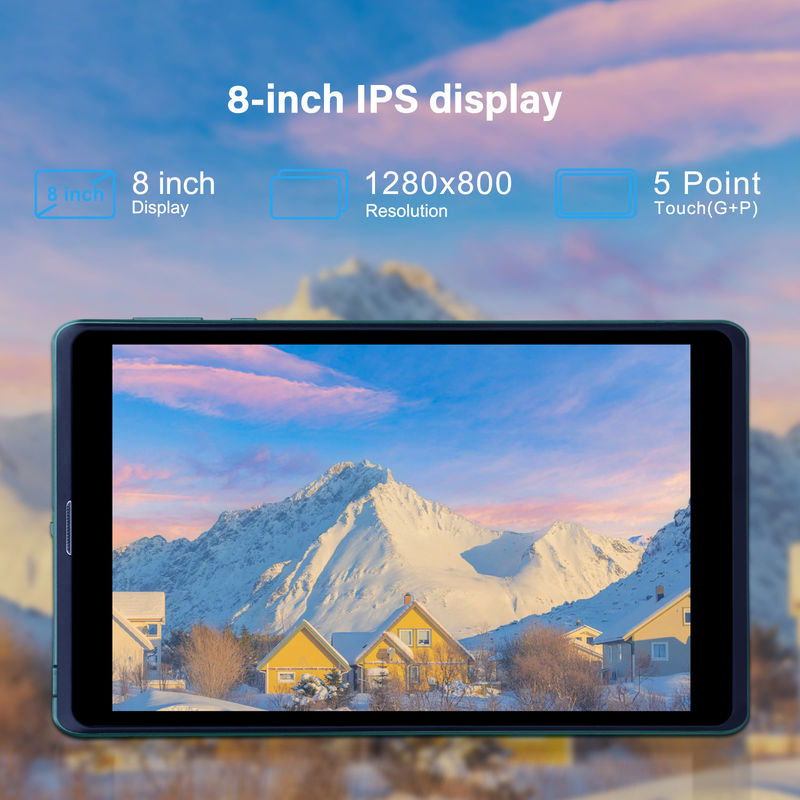 C アイデア 8 インチ Android タブレット PC Android 12 OS クアッドコア CPU 8GB RAM 512GB ストレージ IPS HD ディスプレイ CM818-グリーン