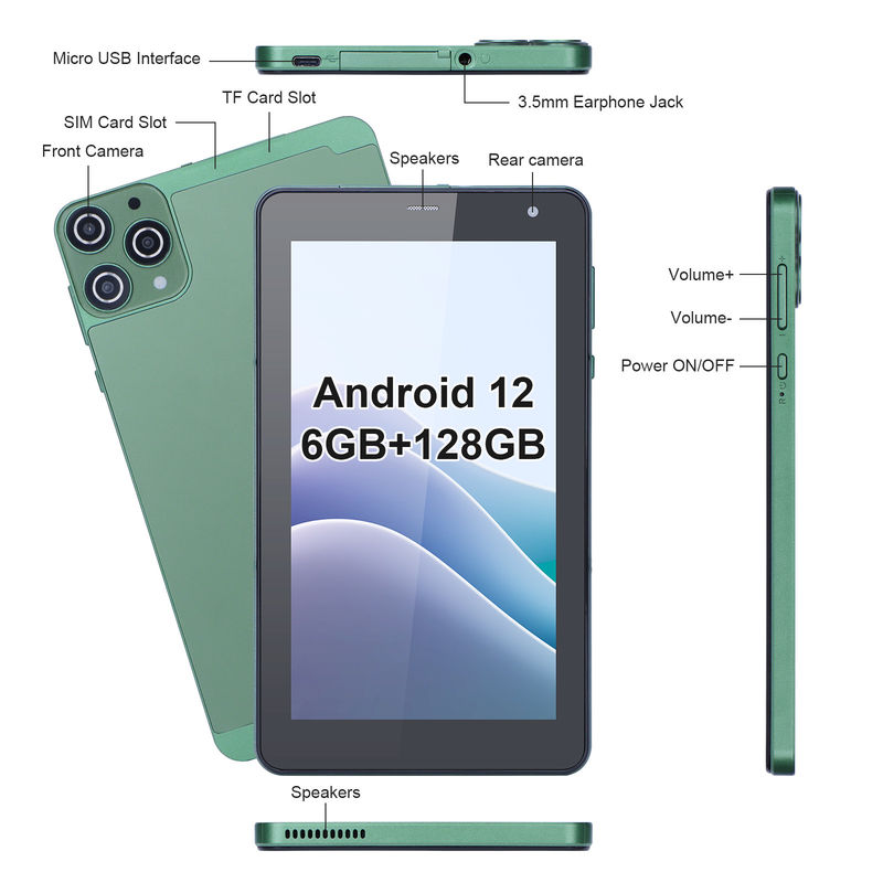 C アイデア 7 インチ アンドロイド タブレット 6+128GB 四コアタッチスクリーン タブレット Studenet CM515 ((緑)