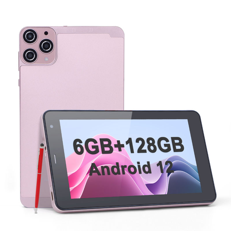 Cアイディア 7インチ アンドロイド スマートタブレット 6+128GB クアッドコア WiFi タブレット HDタッチスクリーン ティーンズ CM515 ((ピンク)