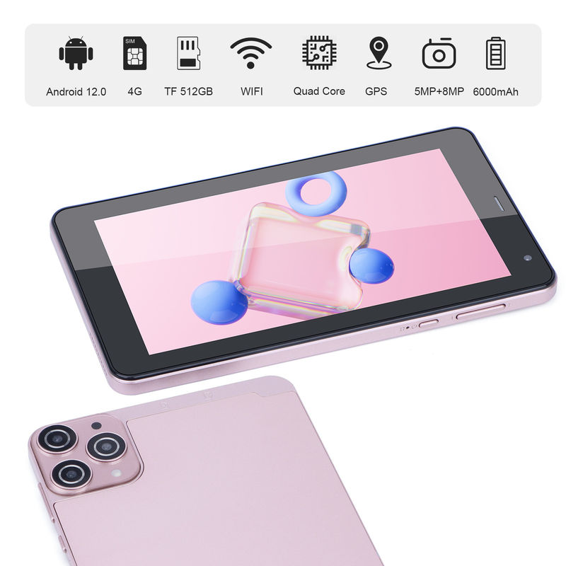 Cアイディア 7インチ アンドロイド スマートタブレット 6+128GB クアッドコア WiFi タブレット HDタッチスクリーン ティーンズ CM515 ((ピンク)