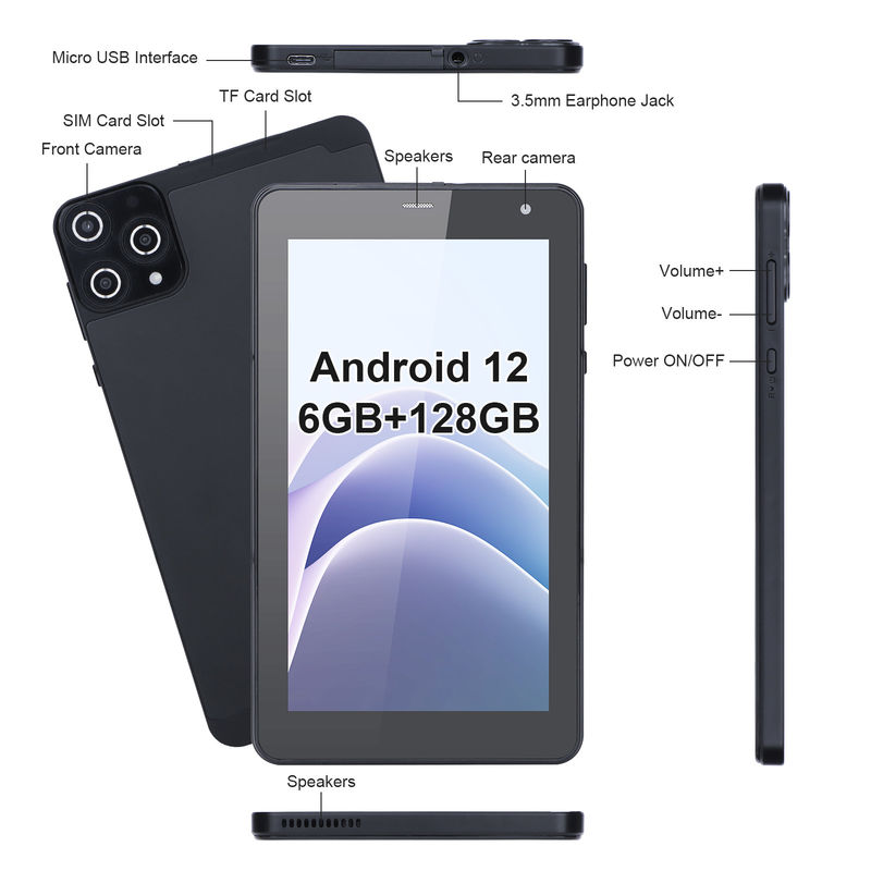 C アイデア アンドロイド タブレット 6+128GB クアッドコア 7インチ タブレット PC 学生用 CM515 ((黒)