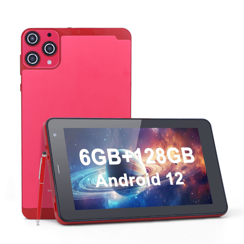 C アイデア WiFi 5G タブレット 7 インチ タブレット 6+128GB 四コアタッチスクリーン 教育用 CM515 ((赤)