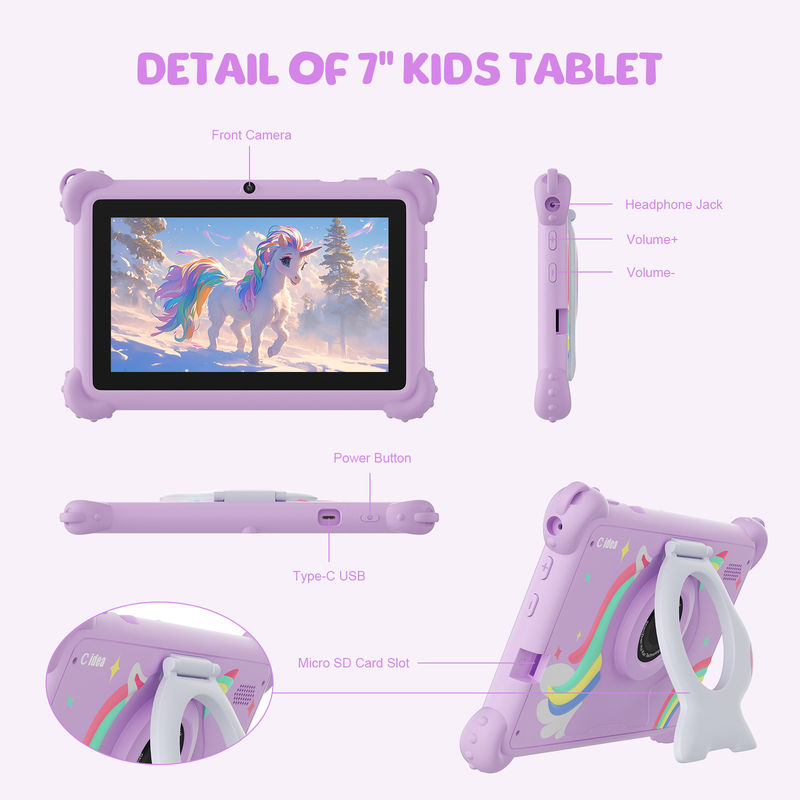 C アイデア 2024 キッズ タブレット アンドロイド 12 教育用アプリと耐久性ケース タブレット キッズパッド CM88