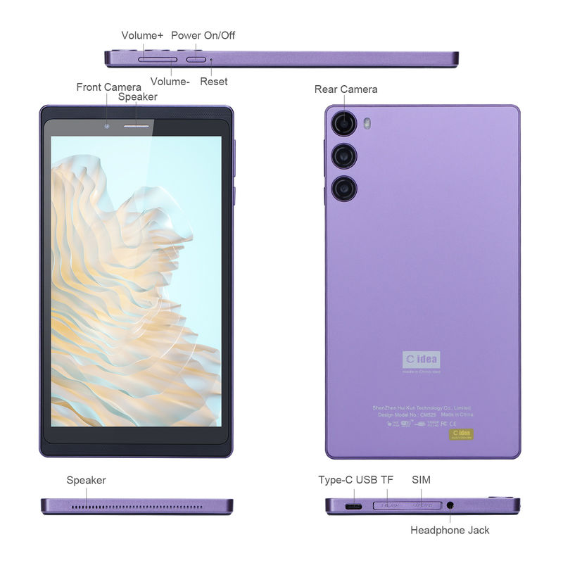 C アイデア ポータブル 7 インチ スマート タブレット PC With Sim 6GB 128GB 教育 学校用 CM525 ((紫)