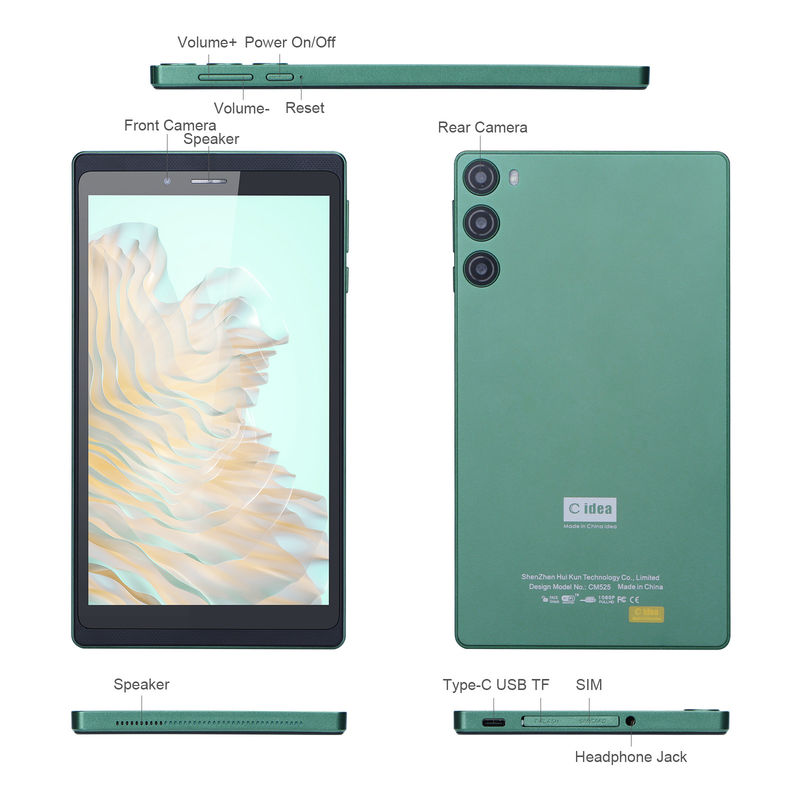 C アイデア 7 インチ 6GB+128GB IPS スクリーン 5MP+8MP アンドロイド タブレット PC CM525 グリーン