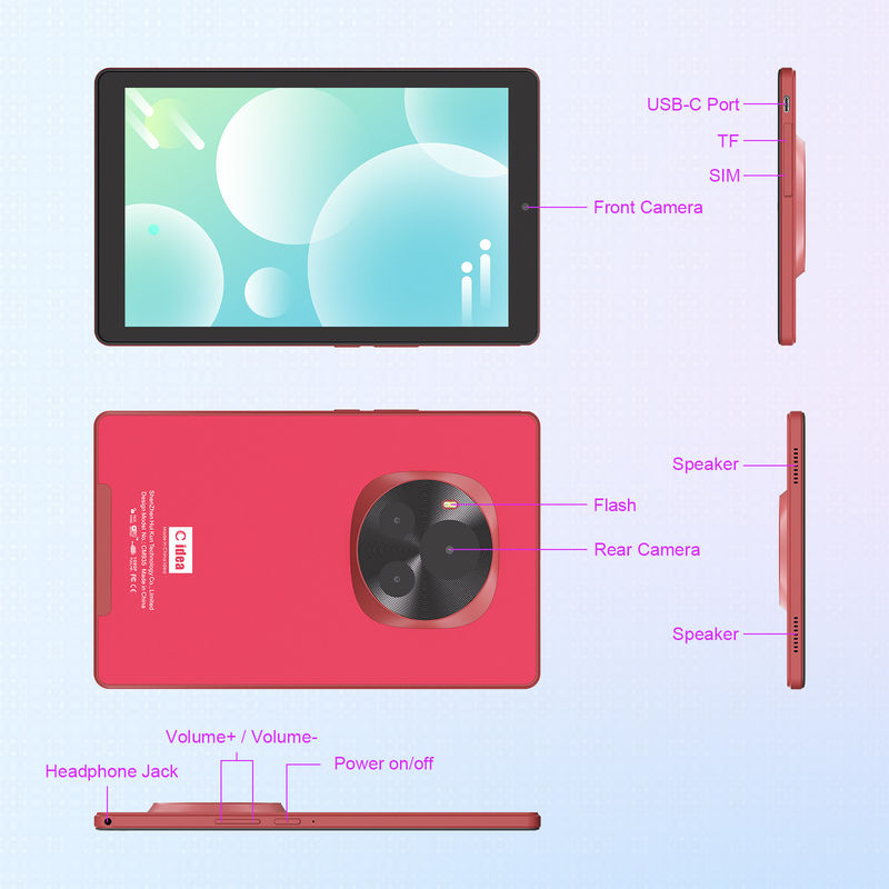 C アイデア 9 インチ クアッドコア タブレット 800x1280 IPS スクリーン アンドロイド タブレット ペン CM935 赤