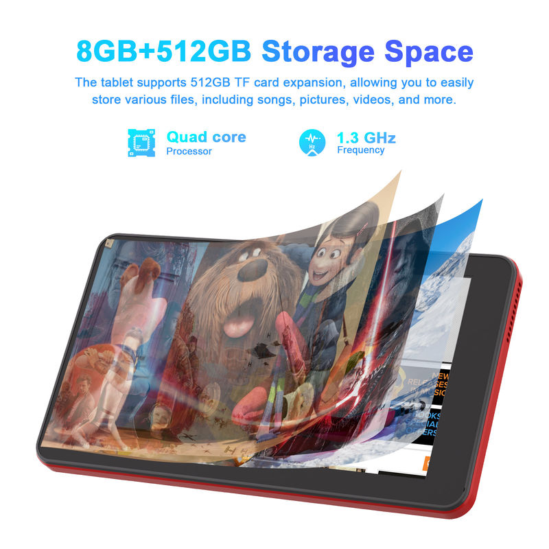 C アイデア Android 13 タブレット シム付き Wifi 7インチタッチスクリーン タブレット 学生向け CM518 Pro 赤