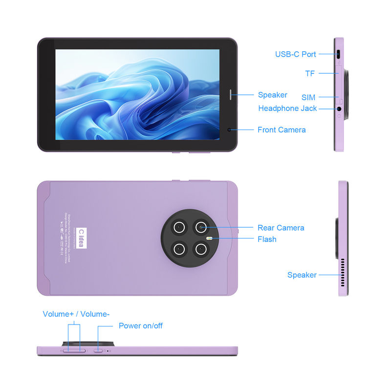 C アイデア アンドロイド 13 6000mAh 7インチタブレット 教育タブレットPC ペンのCM518 プロパープル