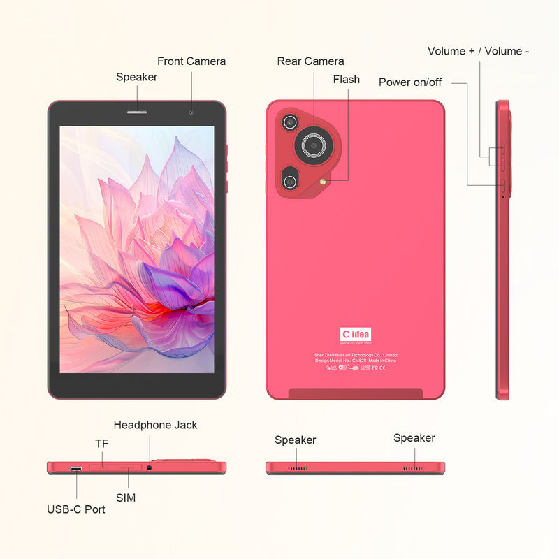 C アイデア 5g アンドロイド タブレット 8+512gb 8インチ タブレット 学生用 シムとWi-Fi Cm828 赤