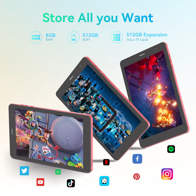 C アイデア 5g アンドロイド タブレット 8+512gb 8インチ タブレット 学生用 シムとWi-Fi Cm828 赤