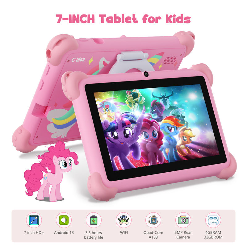 C アイデア Android 13 キッズ タブレット 4+32GB 教育タブレット キッズパッド フレンドリーAPP CM91ピンク