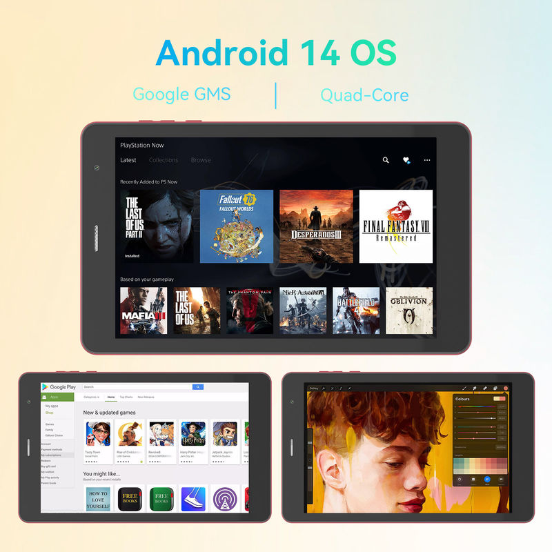 C アイデアファクトリー 8インチ 800*1280hd IPSタッチスクリーン 8+512GB 8000mah デュアルカメラ Android タブレット PC 学生向け CM828 赤