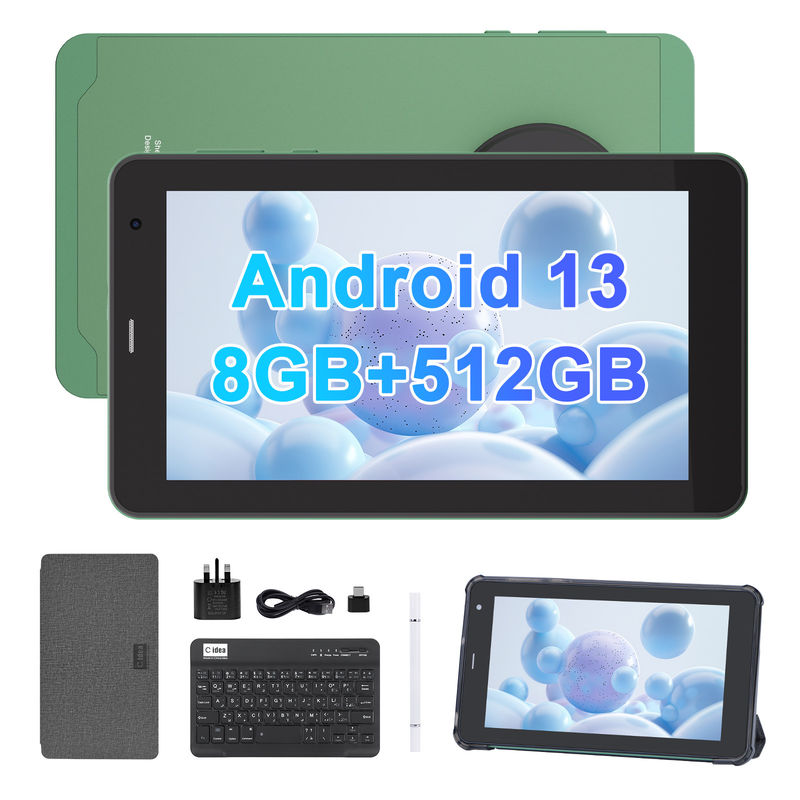 C アイデア 7 インチ タブレット PC Android 13, 8+512GB シム対応スマートタブレット 学生向け CM518pro グリーン