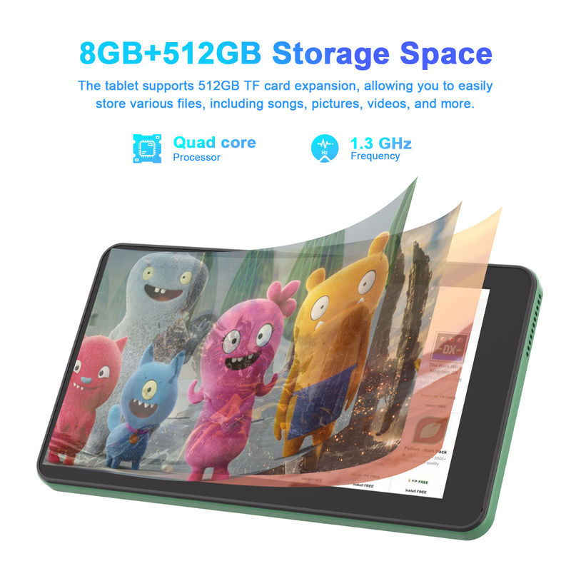 C アイデア 7 インチ タブレット PC Android 13, 8+512GB シム対応スマートタブレット 学生向け CM518pro グリーン