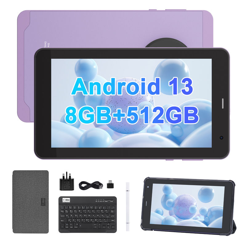 C アイデア Android 13 教育タブレット, 8+512GB,携帯型7インチタブレットPC シンサポート CM518pro紫