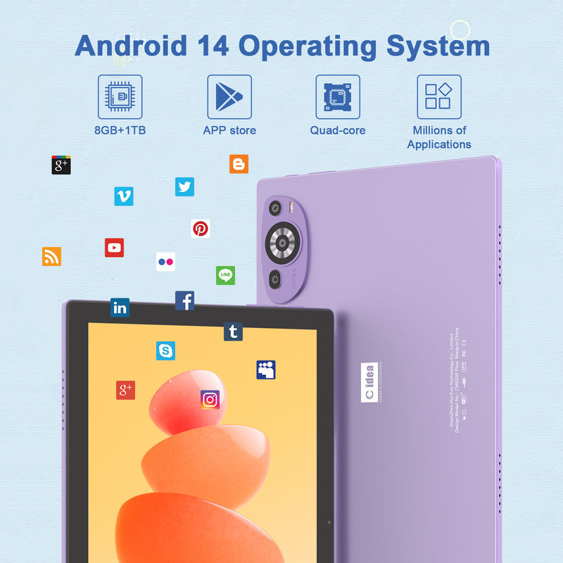 C アイデア 10インチ Android 14 教育タブレット 512GB SIM対応の学生向け CM8200Plus 紫