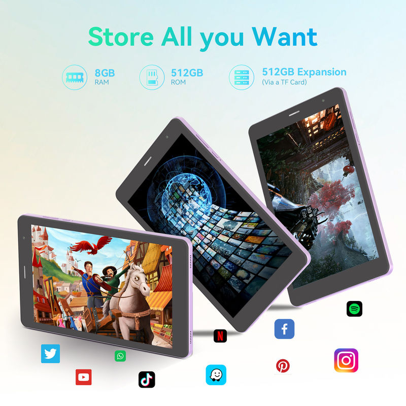 C アイデア 8インチ タブレット WIFI ゲーム教育 Android タブレット 学生用 CM828 紫