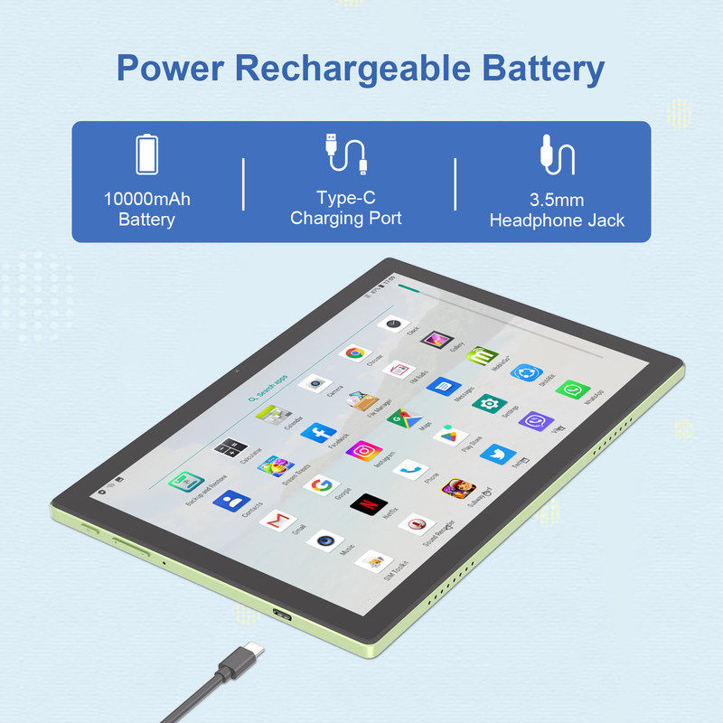 C アイデア WIFI Android 14 タッチスクリーン タブレット キーボードとマウス CM8200プラス グリーン