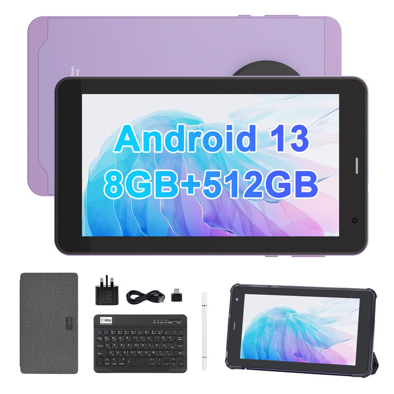 C アイデア アンドロイド 13 6000mAh 7インチタブレット 教育タブレットPC CM518 プロパープル