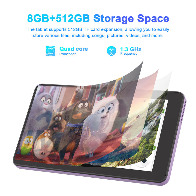 C アイデア アンドロイド 13 6000mAh 7インチタブレット 教育タブレットPC CM518 プロパープル