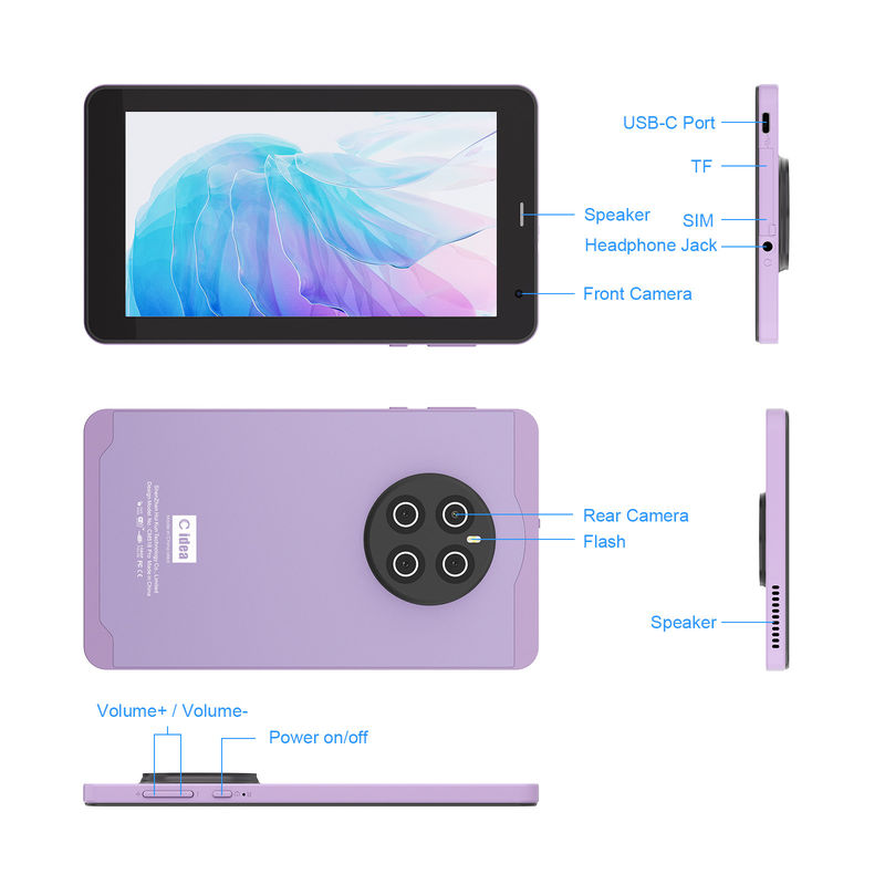C アイデア アンドロイド 13 6000mAh 7インチタブレット 教育タブレットPC CM518 プロパープル