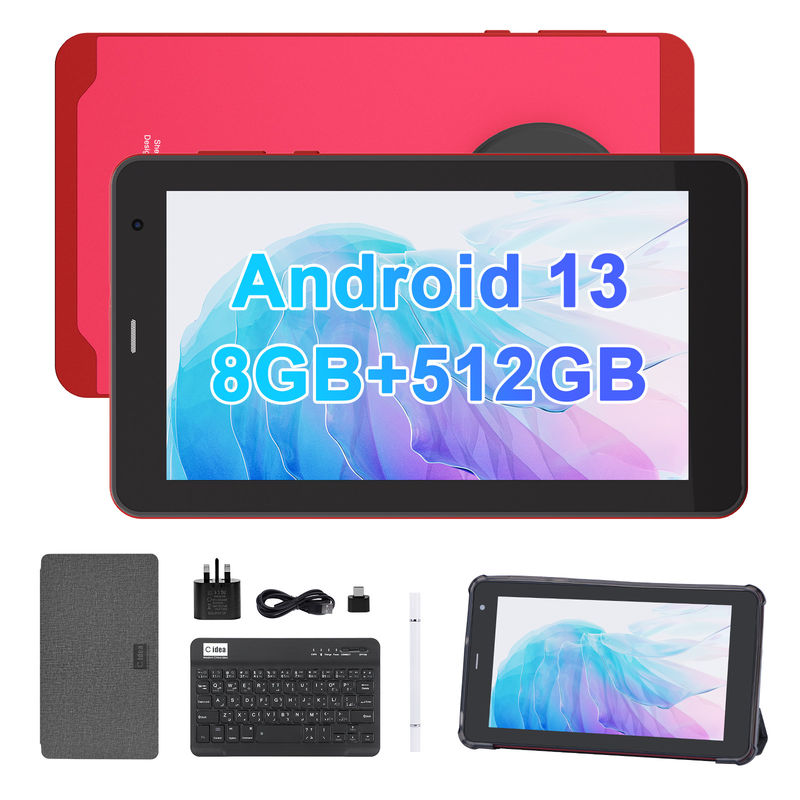 C アイデア Android 13 タブレット シム付き Wifi 7 インチタッチスクリーン タブレット CM518 Pro 赤