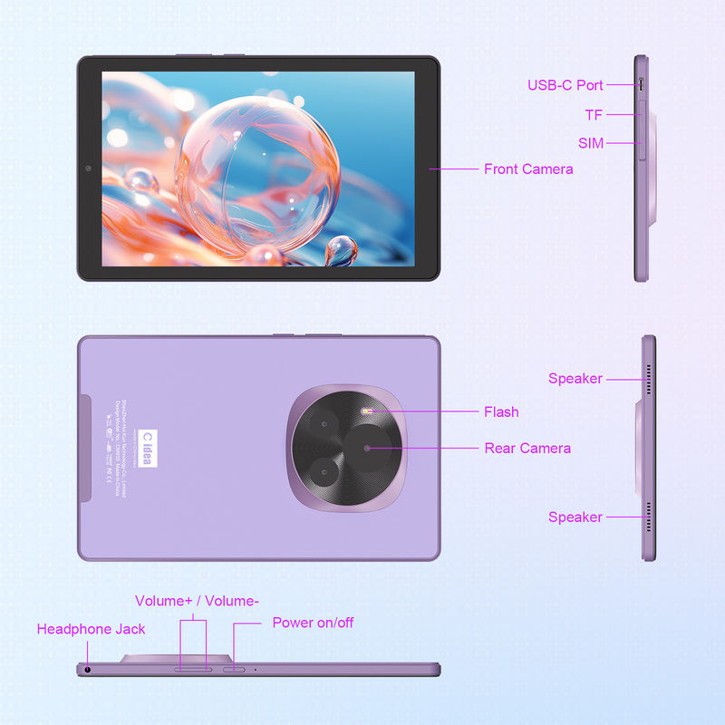 C アイデア 9 インチ タブレット 5MP+8MP ティーンエイジャーの教育タブレット ペン CM935 パープル