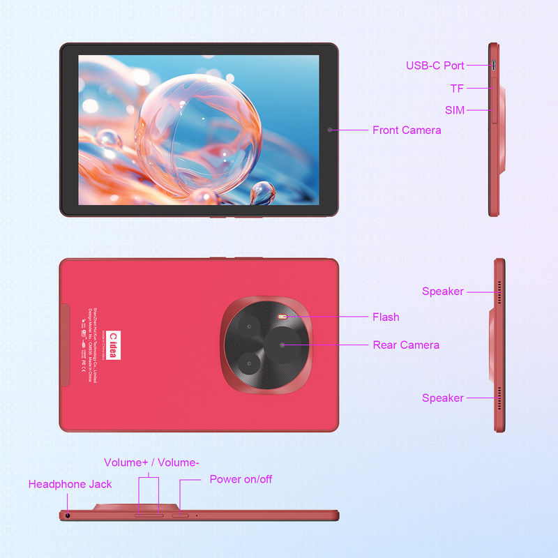 C アイデア MTK クアッドコアタブレット 9インチ アンドロイドタブレット ペンとケース CM935 赤
