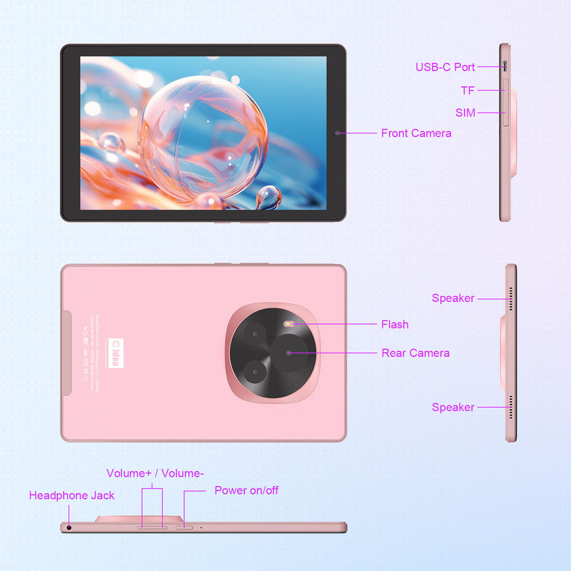 C アイデア アンドロイド タブレット 5G SIM サポート 9 インチ タブレット PC ケースとペン CM935 ピンク