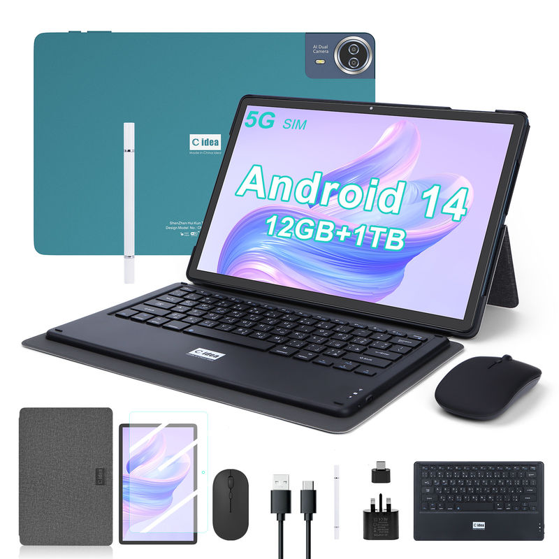 C アイデア 14 インチ タブレット スマートタブレットPC キーボード CM14000プラスブルー