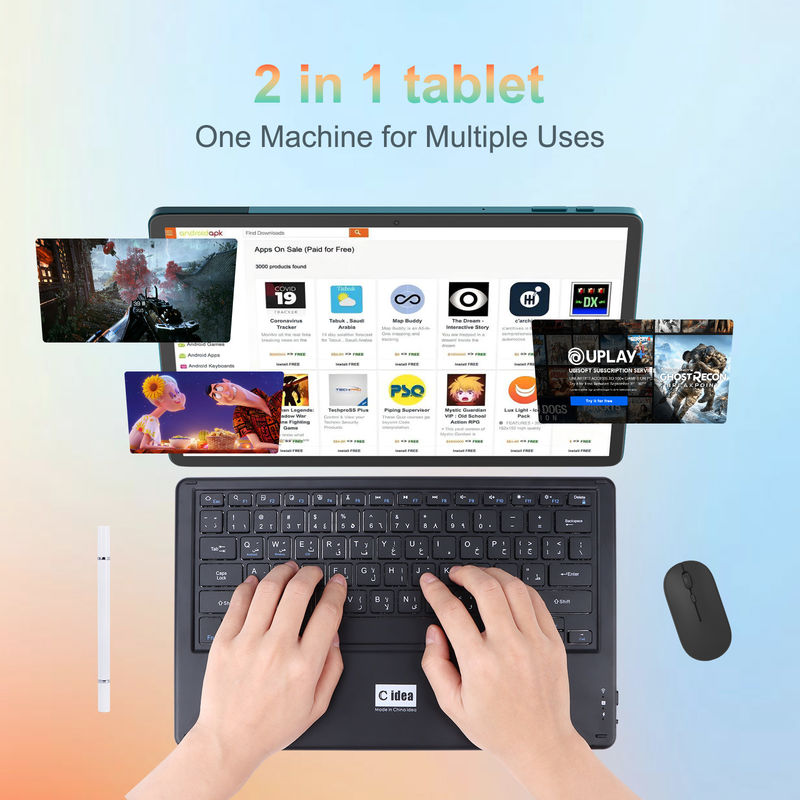 C アイデア 14 インチ タブレット スマートタブレットPC キーボード CM14000プラスブルー