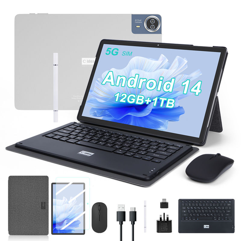 C アイデア 14 インチ タブレット 5G タッチスクリーン タブレット 学生用 CM14000プラス グレー