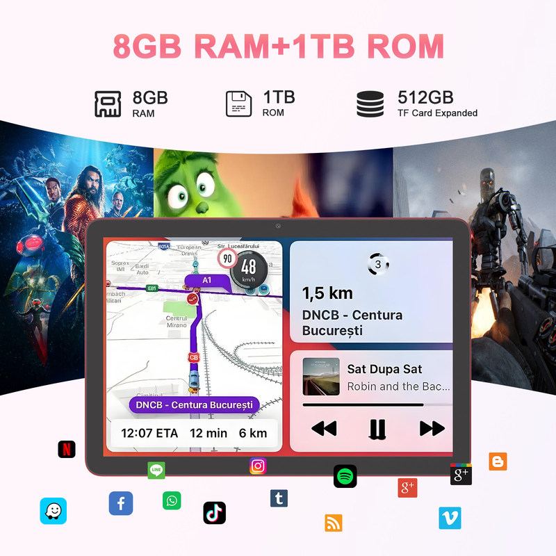 C アイデア タブレット 10.1 インチ 5G LTE タブレット タッチスクリーン タブレット PC For Entertainment CM8300 Plus 赤