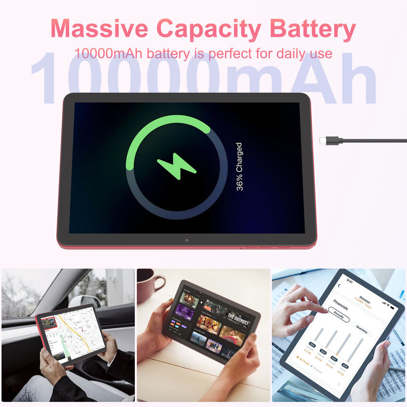 C アイデア タブレット 10.1 インチ 5G LTE タブレット タッチ画面 タブレット PC 日常用 CM8300 プラス 赤