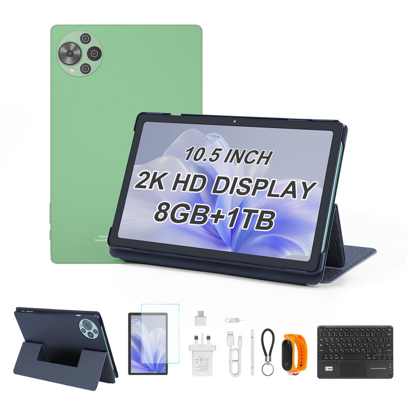 C アイデア 最新 10.5 インチ Android 14 タブレット PC 2k タッチスクリーン タブレット SIM CM10500 Plus 緑色