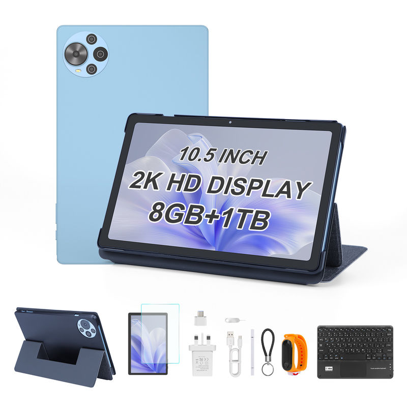C アイデア 10.5 インチ アンドロイド 14 タブレット 2k スクリーン スマート タブレット PC CM10500プラス ブルー
