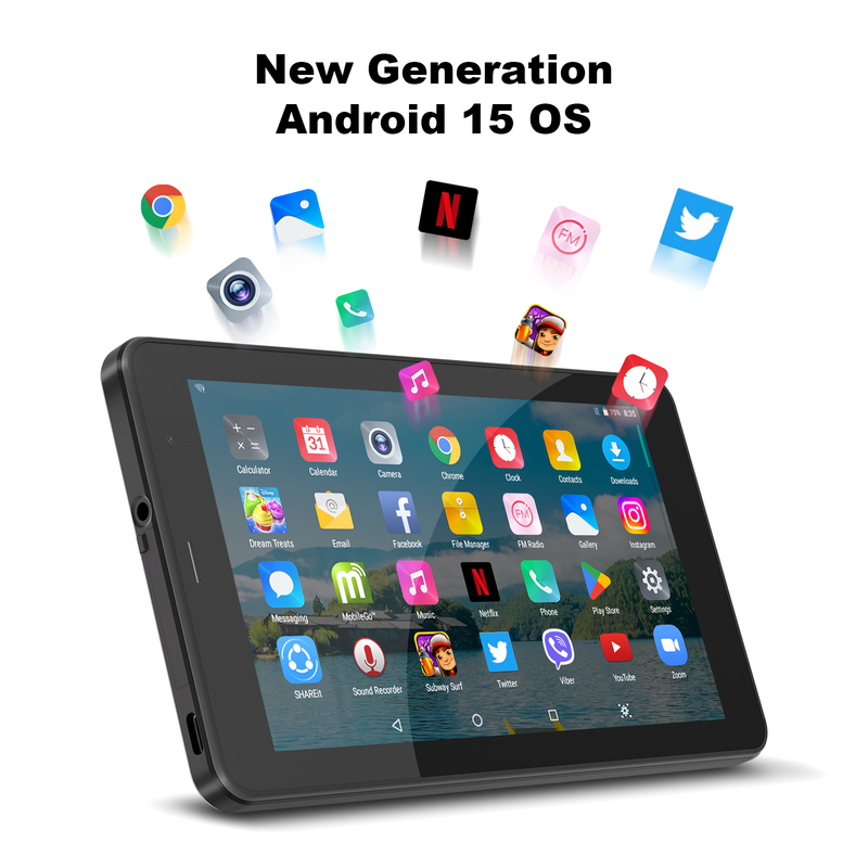 C idea 7インチ Wifi タブレット ケース付き 8+256GB ストレージ クアッドコアプロセッサ 600x1024 IPS タッチスクリーン CM516 ブラック