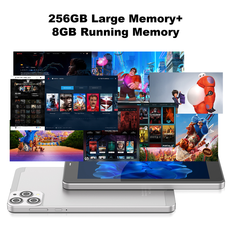 Cアイディア 7インチ Wifi タブレット ケース 8+256GB ストレージ クアッドコア プロセッサ 600x1024 IPS タッチスクリーン CM516 シルバー