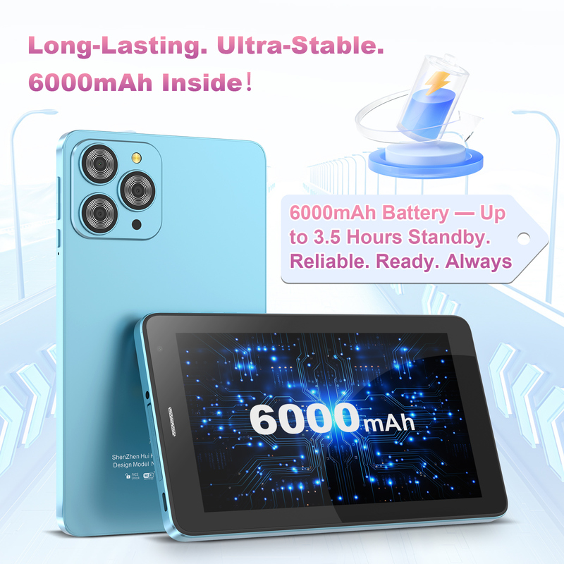 C idea 7インチ Wifi タブレット ケース付き 8+256GB ストレージ クアッドコアプロセッサ 600x102e4 IPS タッチスクリーン CM517 ブルー