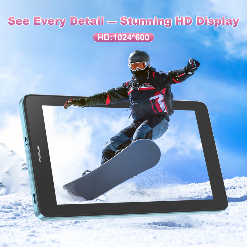 C idea 7インチ Wifi タブレット ケース付き 8+256GB ストレージ クアッドコアプロセッサ 600x102e4 IPS タッチスクリーン CM517 ブルー